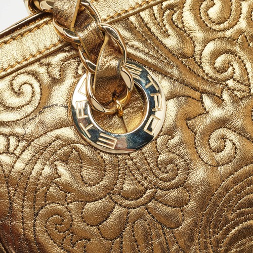 Etro Gold Paisley Embossed Leather Chain Tote - Picture 9 of 10