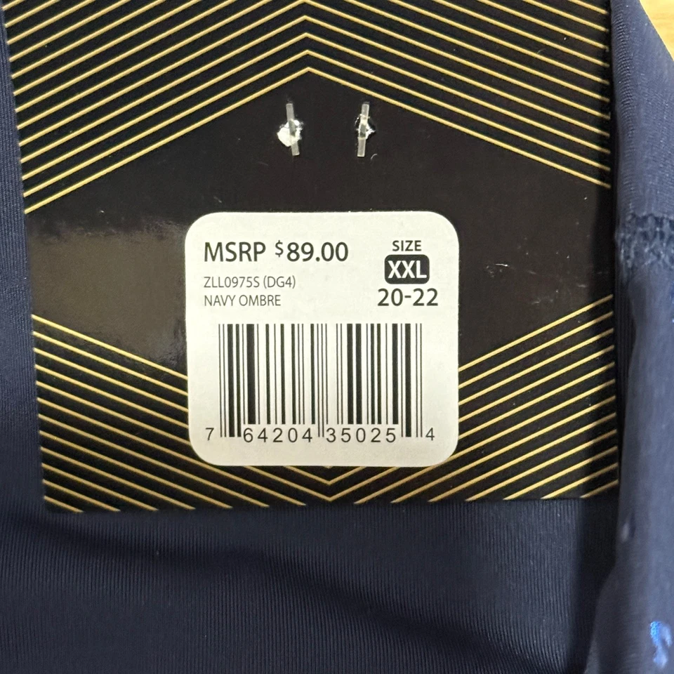 Legging Z by Zobha Shine Azul Marino Ombre Metálico Cintura Alta Absorbe Humedad XXL NUEVO CON ETIQUETAS Foto 4 de 4