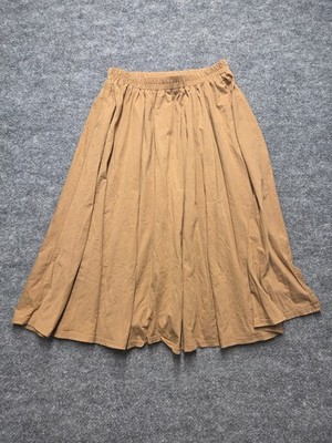 Tottini Womens Flare Skirt Sz 16 Tan Brown Solid Elastic Waist Casual Pull On