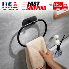 Bathroom Towel Ring Rack Holder Stainless Steel Wall Mounted Self-Adhesive 3 Col