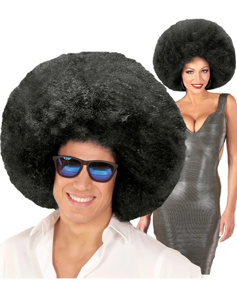 Riesige Afro PerüCke Schwarz Als KostüMzubehöR FüR Karneval Und Mottoparties-image