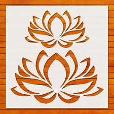 Lotus Flower Boho Floral Stencil Template for DIY Crafts Wall Art - StencilAir