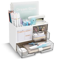 Desk Organizer with 3 Drawer, Multi-Functional Pencil Pen Holder for Desk, De...
