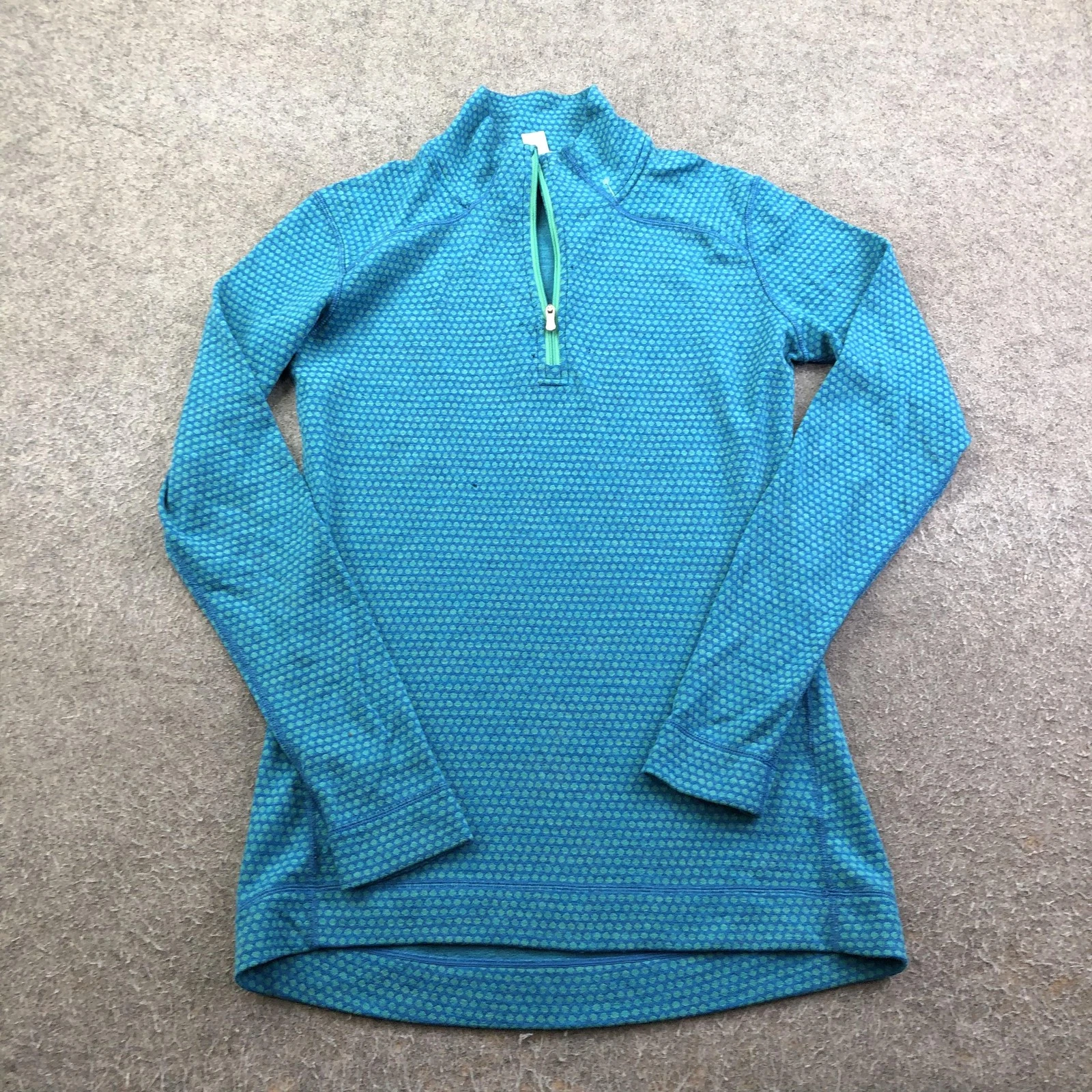 Smartwool Pullover Womens Large Blue Polka Dot 1/4 Zip Mock Neck Base Layer Top
Opens in a new windo