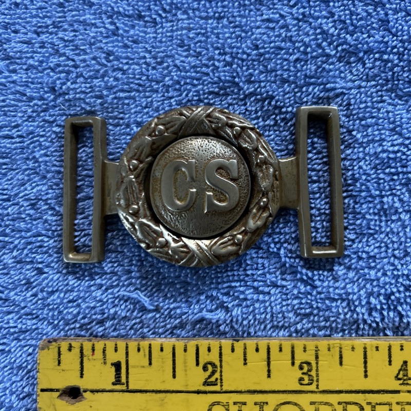 CIVIL WAR C S INTERLOCKING BELT BUCKLE… EXCELLENT REPRO.