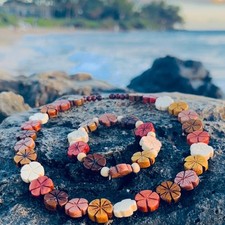 da Hawaiian Store Handmade Wooden Plumeria Bead Jewelry Choose 