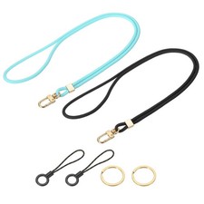 2Pcs Neck Lanyard, Cute Key Lanyards for Women Men Sky Blue/Black