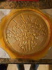 Vtg Jeanette Carnival Glass Platter Herringbone Iris Marigold Scalloped Plate