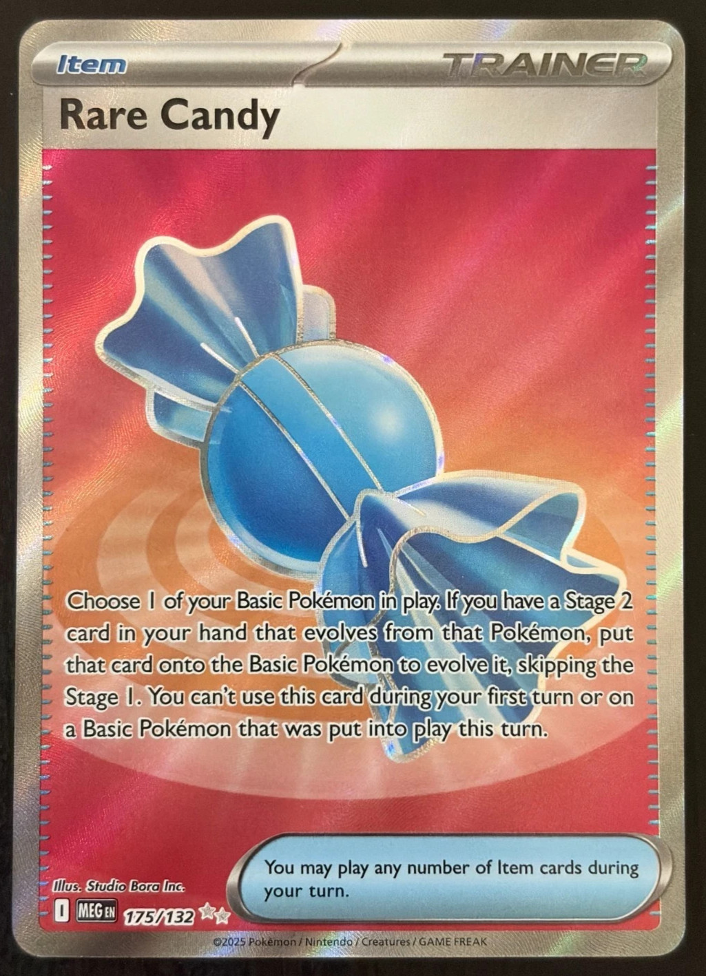 POKEMON RARE CANDY FULL ART 175/132 MEGA EVOLUTION NM CONDITION