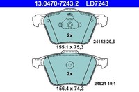 NEU - ATE 13.0470-7243.2 Bremsbelagsatz, Scheibenbremse FüR Ford Volvo