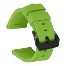 Silicone Watch Bands 24mm Soft Watch Band with Black Buckle, Light Green