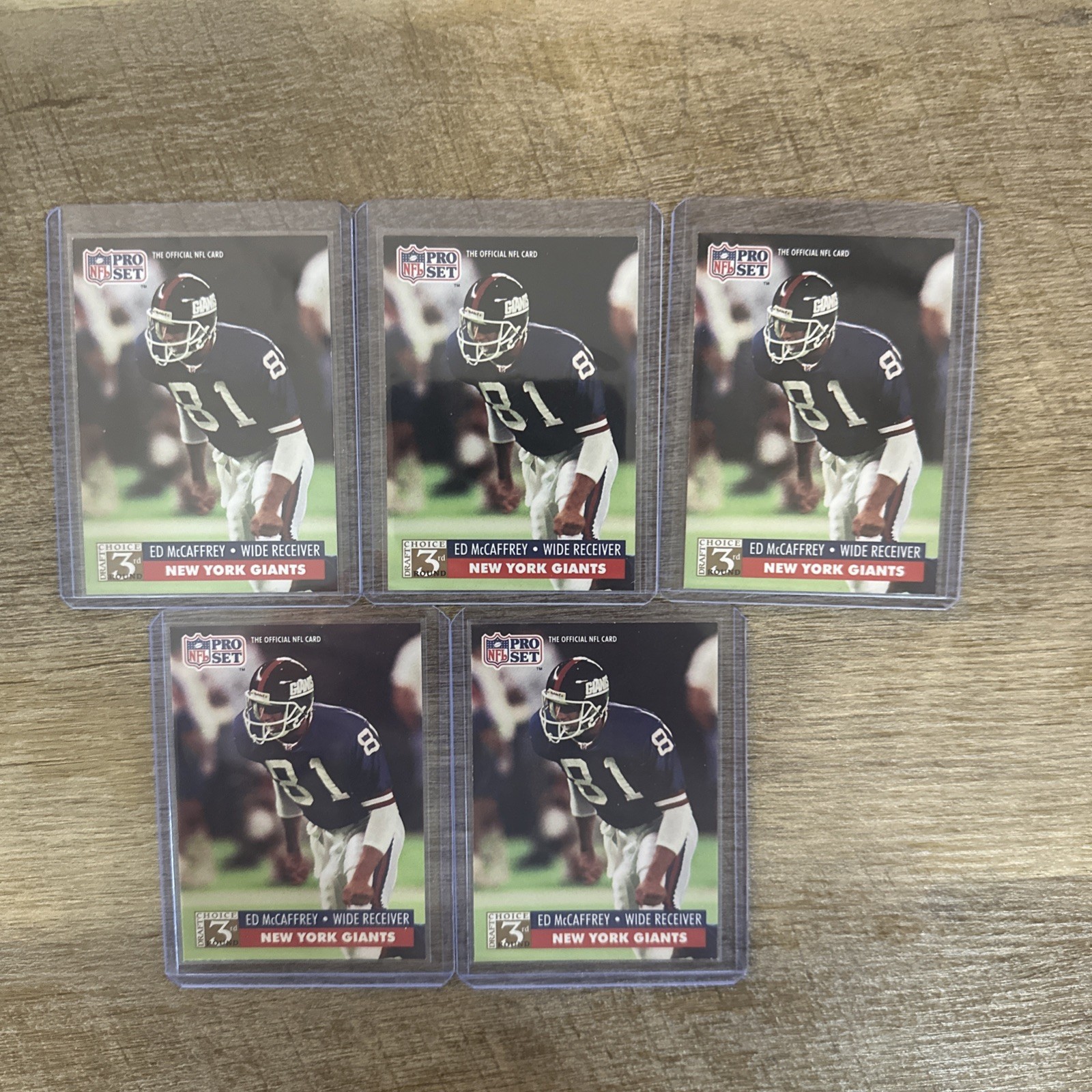 1991 Pro Set Ed McCaffrey #812 Rookie RC Lot Of 5