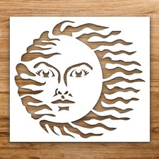 Stylized Sun Fa Large Reusable Wall Stencil For Painting DIY Home Decor Template