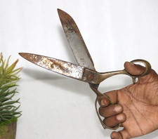 Antike Messing & Stahl Unikat Schere Handarbeit Alt Original, Reiche Patina