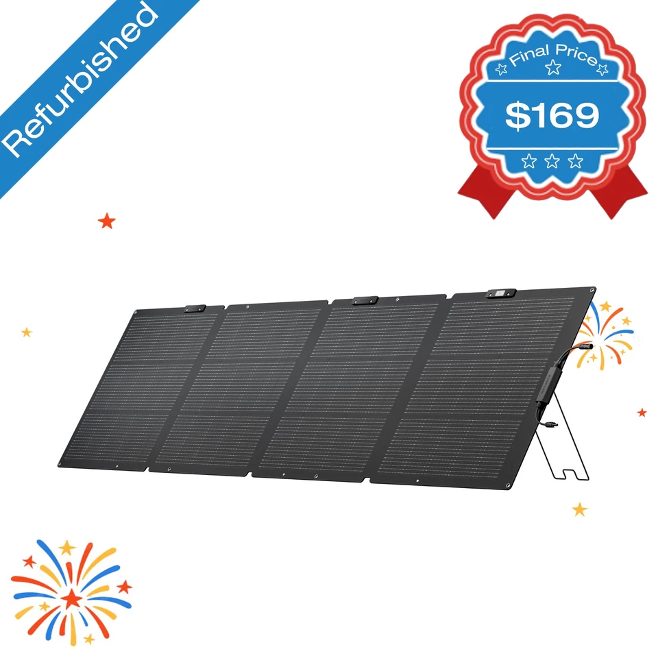 EcoFlow 220W NextGen Solar Panel Kit Waterproof IP68 for Outdoor RVs Refurbished
