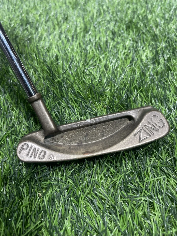 VINTAGE PING ZING Brass PUTTER CLASSIC 34" w/Jumbo grip Karsten Mfg Corp UPC140 - Image 4 of 4