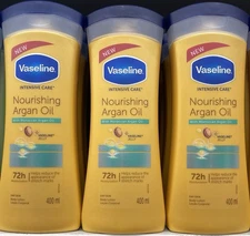3 Pcs Vaseline Nourishing Argan Oil Body Lotion With Moroccan Argan Oil 400 ml
