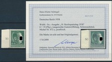 Dt. Reich Parteitag 1938** waagerechte Riffelung Michel 672 y Befund (S28710)