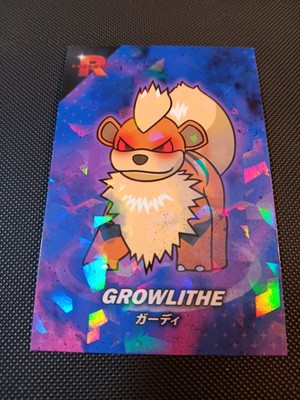 Pokemon Evil Growlithe Cracked Ice Holo Team Rocket Card Database Set Peru 