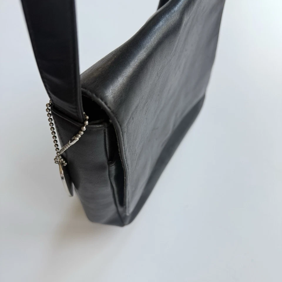 Винтажная минималистская сумка через плечо 90-х Nine West черная кожа - Изображение 4 из 4