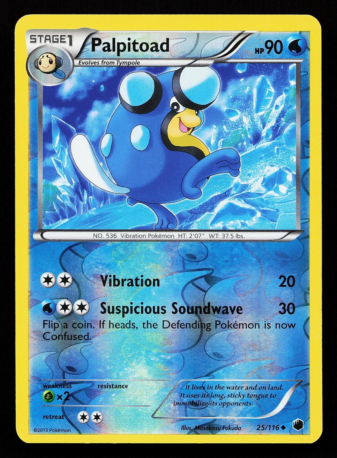 Palpitoad 25/116 Reverse Holo Uncommon Plasma Freeze Pokemon Card
