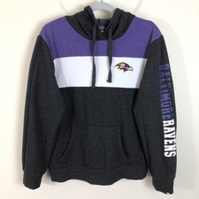 Baltimore Ravens New Era NFL Team Apparel Pullover Hoodie Sz L Gray Purple White
