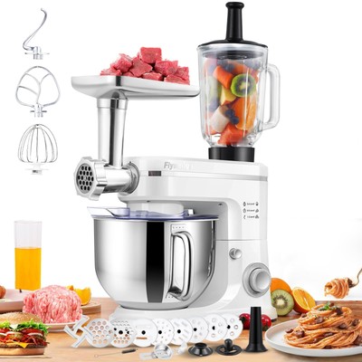 Stand Mixer 7-IN-1 1500W 6.5 QT Multifunctional Electric Kitchen Mixer 6+P Sp...
