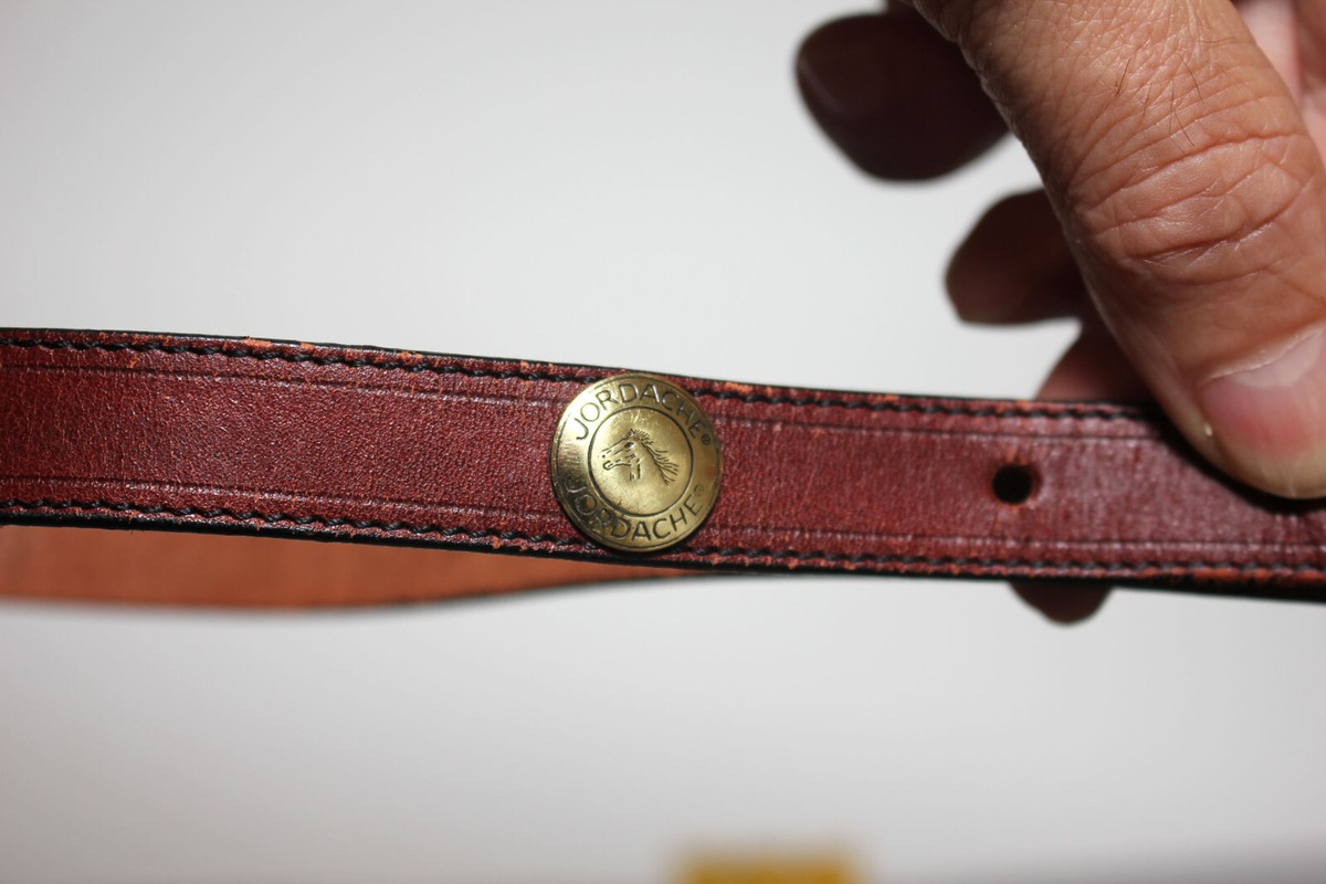 Vintage Jordache Brown Leather Skinny Belt Size 28 Vintage JORDACHE by LEEGIN Skinny Brown Leather Belt - SIZE  main image 4