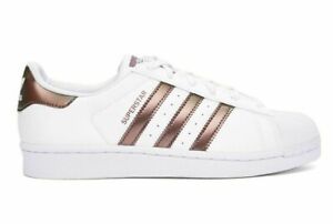 Adidas Superstar J Blanc or Rose Athlétique Chaussures de course 