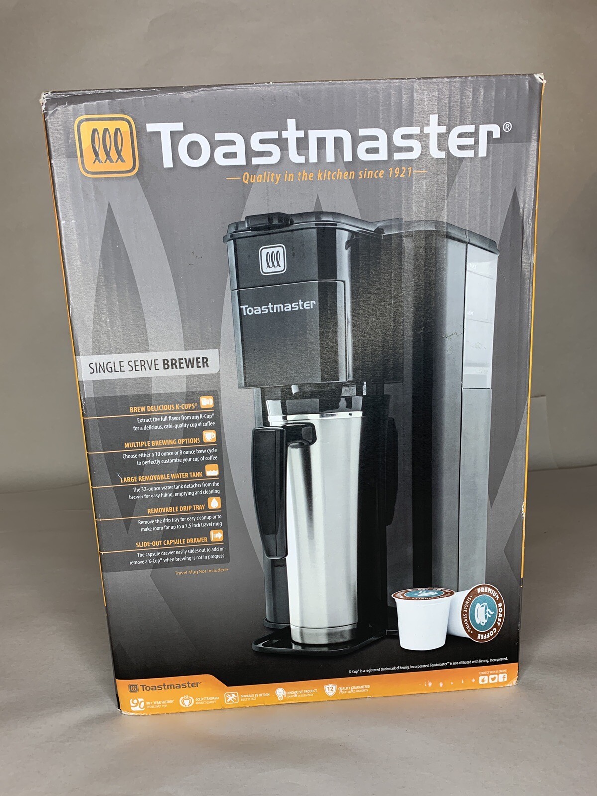 Toastmaster Single Serve Coffee Maker Brewer with Permanent Mesh Filter