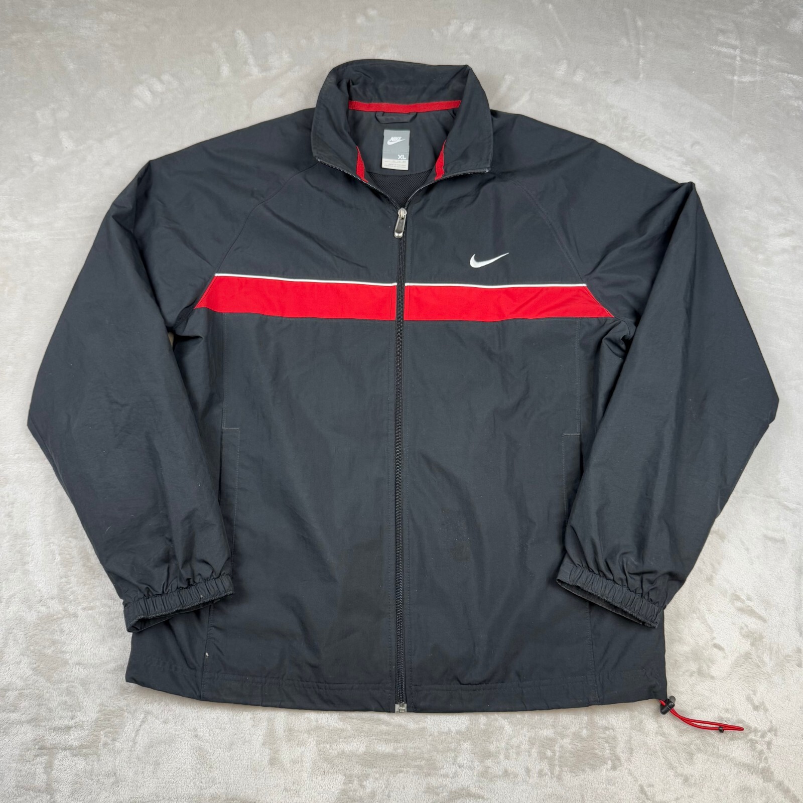 VTG Nike 90’s Y2K Mens XL Full Zip Mesh Lined Windbreaker Red Track Jacket