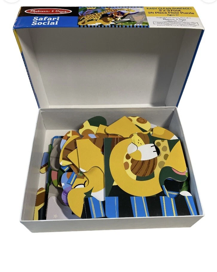 Rompecabezas de piso Melissa & Doug Safari Social Jumbo 24 piezas 2 x 3 pies edades 3+ Foto 3 de 3