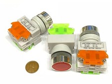 3 Pieces Red Latching push button switch 22mm normally open closed n/o n/c E37