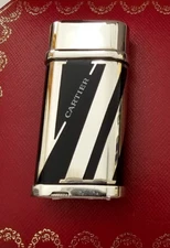 CARTIER LIGNE LINE 2 LIGHTER PALLADUM BLACK LACQUER ROMAN NUMERALS LIMITED ED