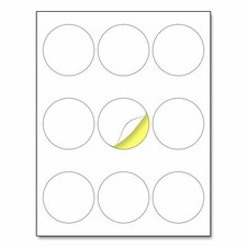 1200 2.5" Round Matte White Sticker Label Laser/Inkjet Printing Letter sheet