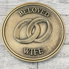 Funeral Casket Medallion Beloved Wife Batesville Life Stories Brass Magnetic