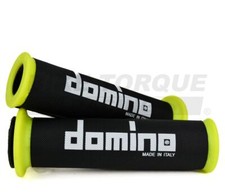 Genuine Domino Flouro & Black Soft Motorbike Grips & Covers for Oset Bikes