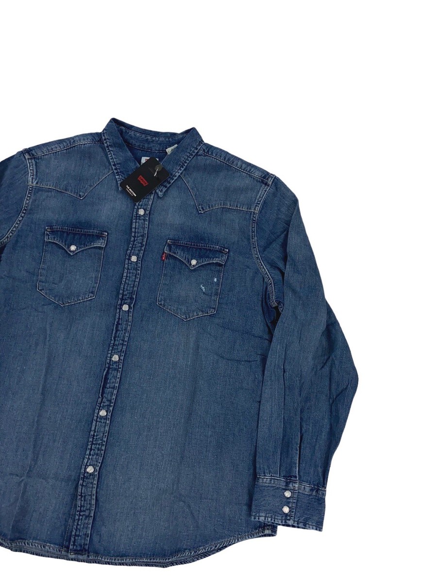 NEW Levi's Strauss Classic Pearl Snap Button Western Denim