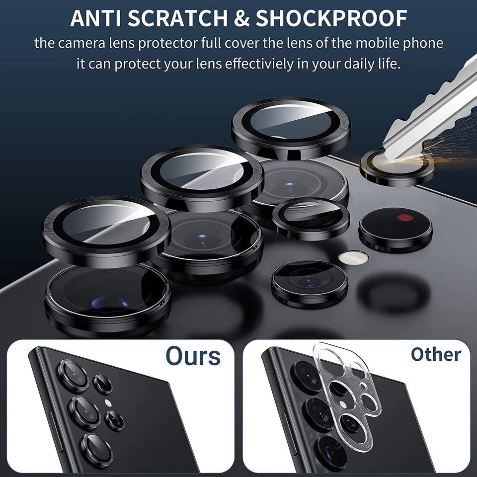For Samsung Galaxy S23 Ultra S23 Plus Metal Rings Camera Lens Protector Cover - Image 3 of 4
