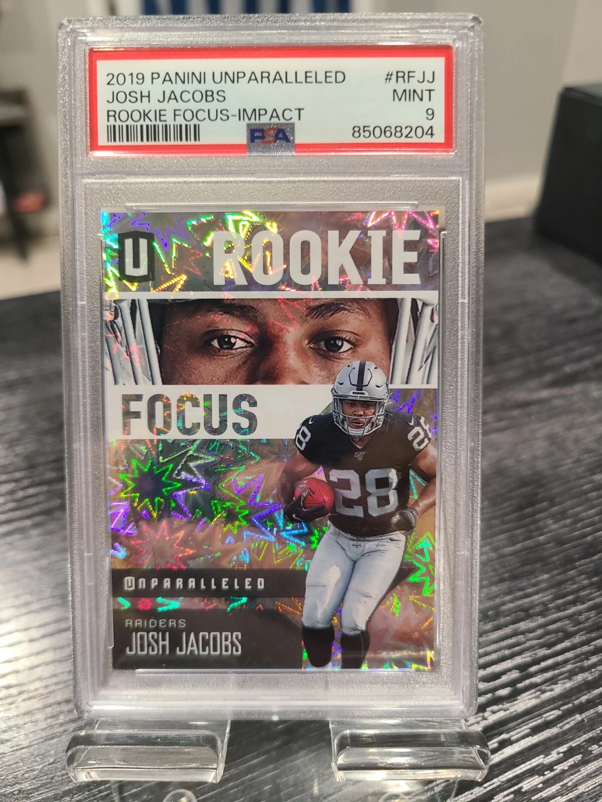 Josh Jacobs Panini Unparalleled Rookie Focus #RFJJ Impact