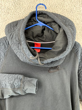 Nike Sportswear Club Fleece Women's Funnel-Neck Black Hoodie Sweatshirt Size S