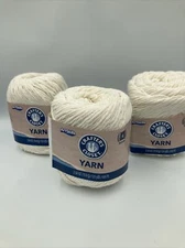 ArtSkills~Lot of 3 CREAM Crafter's Closet 100% Cotton Medium Yarn