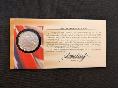 2003-P First Flight Commemorative Silver Dollar First Day Coin Cover - Picture 2 of 4