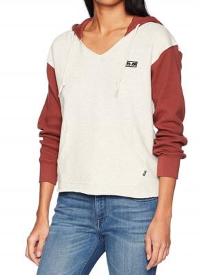 Obey BAXTER Tobacco Multi Contrast Waffle Pullover Sweatshirt Junior's Hoodie