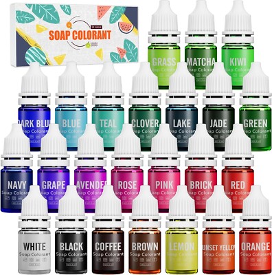 Seifenfarbe - 24 Farben Flüssig Konzentriert Seifen Farben für DIY S