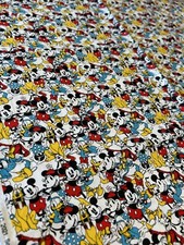 New Disney's "Mickey  Friends" 100 Cotton By the Yard
