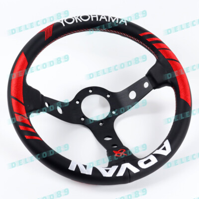Embroidery Yokoham 320mm Vertex Deep Dish 3.5'' Steering Wheel For OMP MOMO Rac