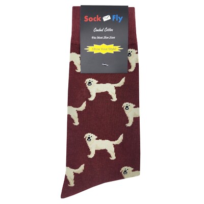 golden retriever men's dress socks Couver Mens Cotton Novelty Crew Dress Socks with Cute Animal Design- Dogs / Labrador Retriever, 10-13, 1 Pair