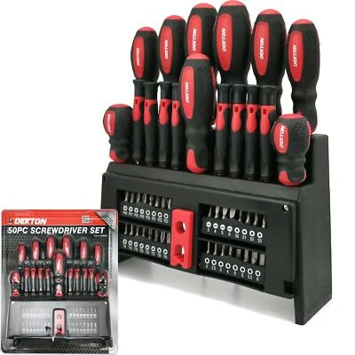 Dekton 50pc Magnetic Precision Torx Pozi Hex Slotted Phillips Screwdriver Set