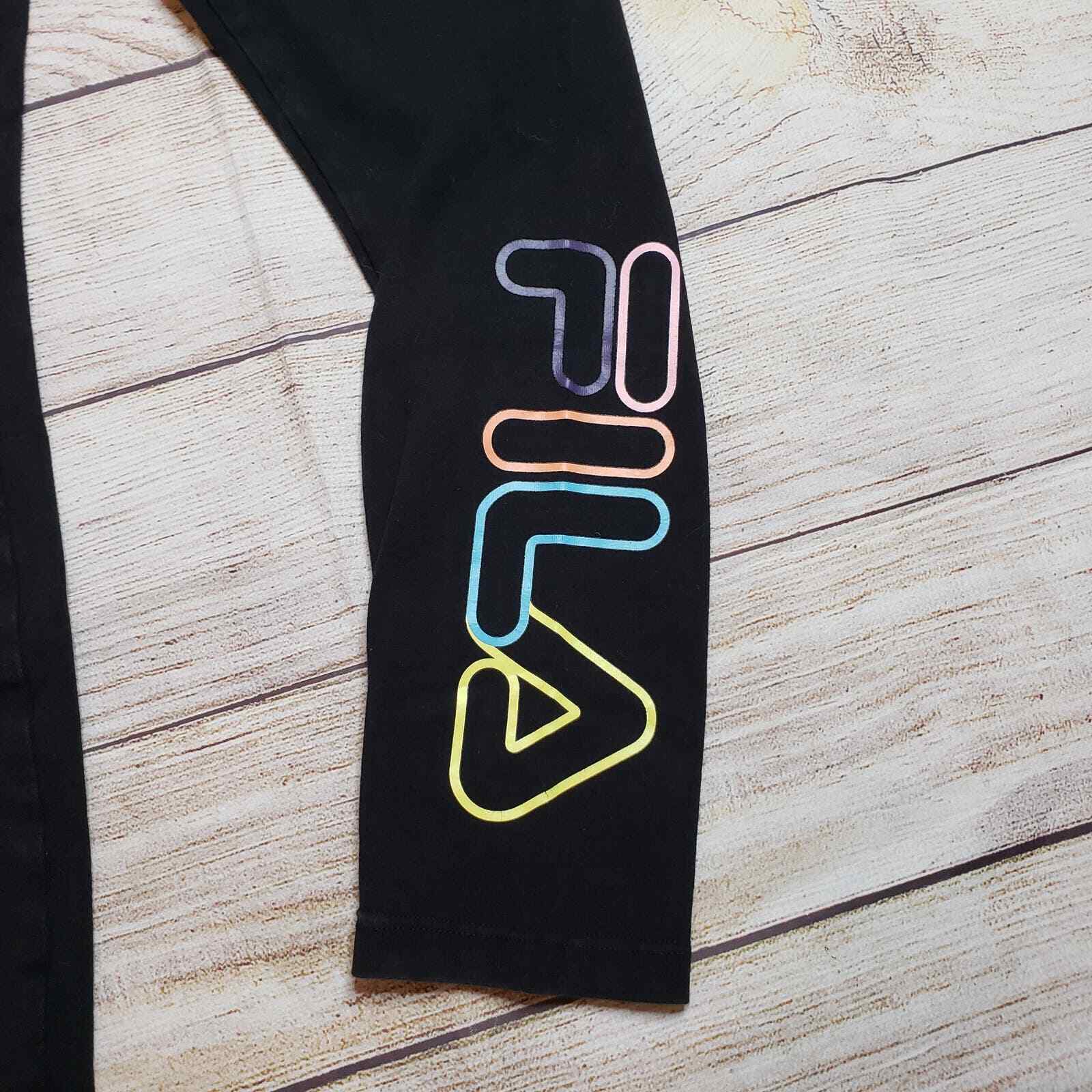 Fila leggings donna sportivi cropped nero taglia media
